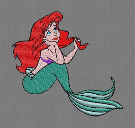 Embroidery Design Ariel Mermaid Princess 4x4 5x7 Pes Hus Jef Vp3 Vip Dst Exp By Violafashion On