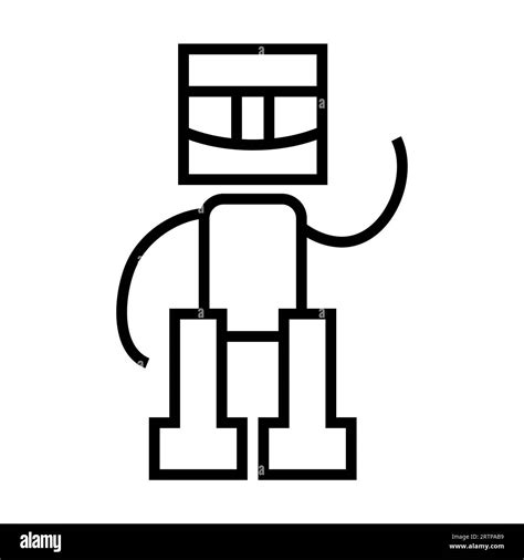 Simple Outline Of Toy Robot Vector Icon Stock Vector Image And Art Alamy