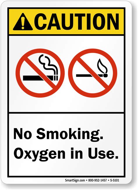 Oxygen Signs Oxygen In Use Signs No Smoking Oxygen