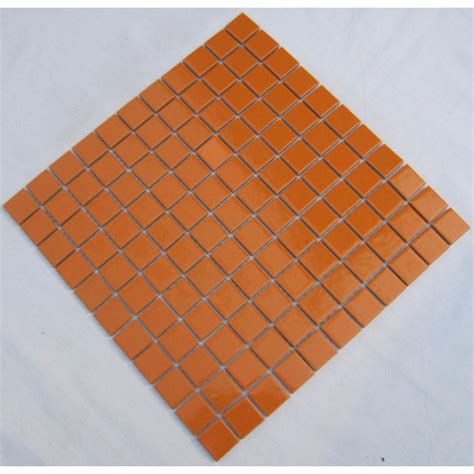 Porcelain Ceramic Mosaic Tile Orange Porcelain Wall Tiles Cover 1 Sq Ft For Each Sheet Tc 009