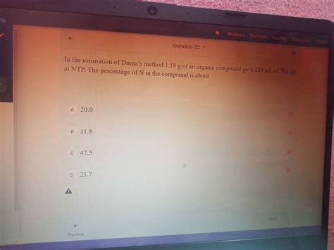 Question In The Estimation Of Duma S Method G Of An Organic Comp