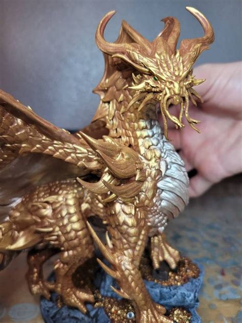 Ancient Gold Dragon Miniature by Lord of the Print 3D Printed | Etsy