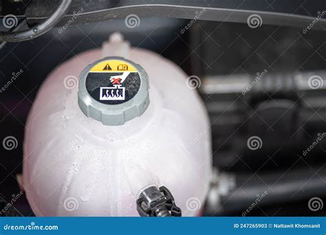 Heat Warning Symbol On Car Engine Coolant Radiator Stock Image Image