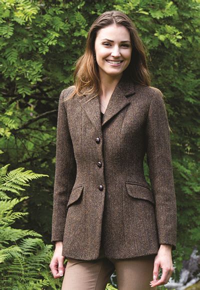 Harris Tweed Hacking Jacket Brown Tweed Suit Women Tweed Blazer