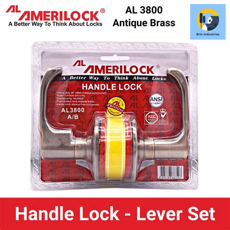 Amerilock Lever Type Antique Brass Al Ab Handle Lock Lockset