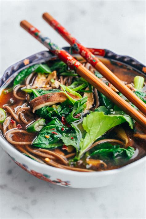 Shiitake And Spinach Miso Soup A Beautiful Plate