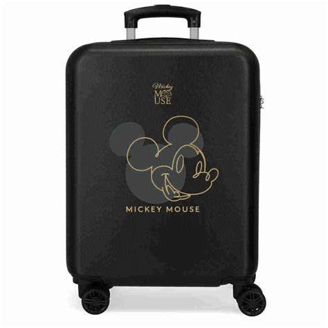 Maleta De Cabina Mickey Outline Cm En Color Negro Viaja Con Estilo