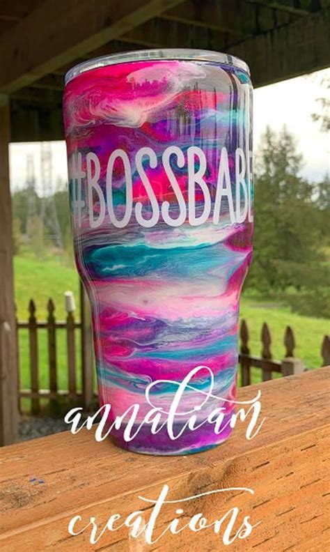 Alcohol Ink Tumbler Custom Tumbler Yeti Tumbler Alcohol Etsy