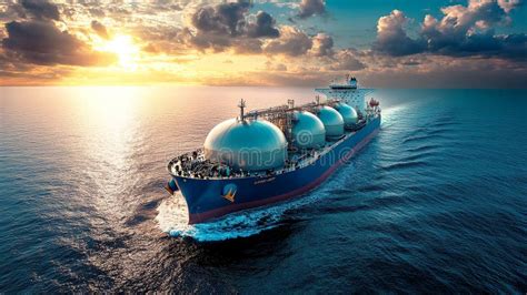 Oil And Gas Industry A Tanker For Transporting Liquefied Natural Gas