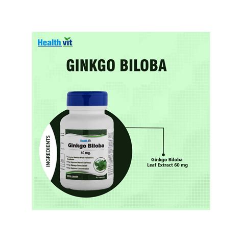 Buy Healthvit Ginkgo Biloba Supports Memory Focus And Clarity 60mg 60 Capsules Online