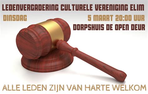 5 Maart 2024 Ledenvergadering Culturele Vereniging Elim Dorp Elim