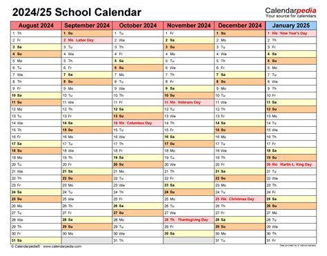 Free Printable 2024 2025 Academic Calendar Template Printable Calendar