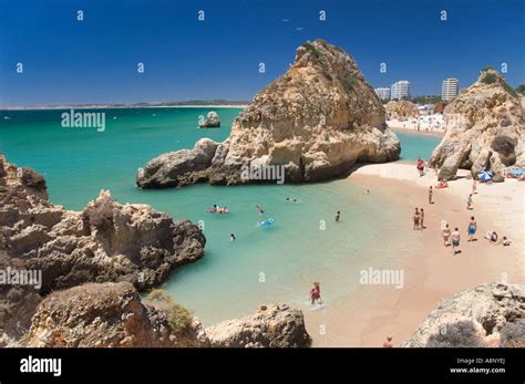 Praia Dos Tres Irmãos Alvor Algarve Portugal Stockfotografie Alamy