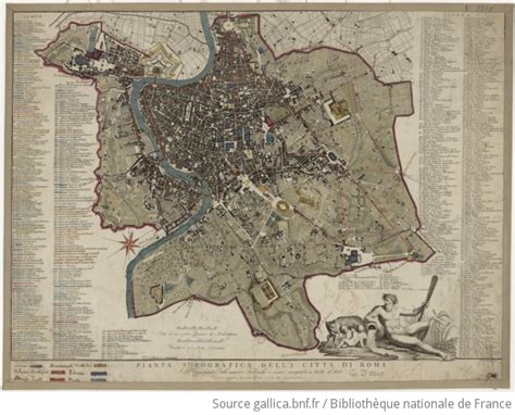 Pianta Topografica Della Citt Di Roma Coll Aggiunta Delle Nuove