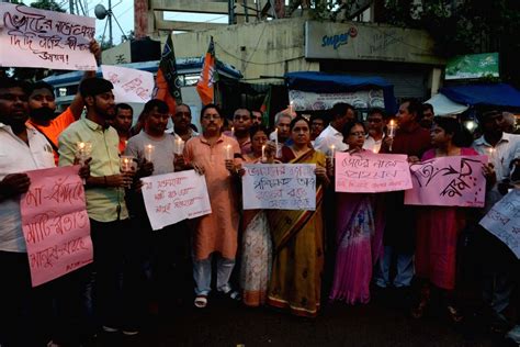 Bjp Yuva Morcha Demonstration Against Violence During Wb Panchayat Polls