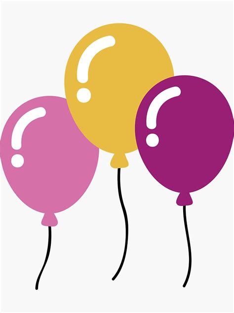 Birthday Balloons Sticker Sticker By Vanessavolk Redbubble