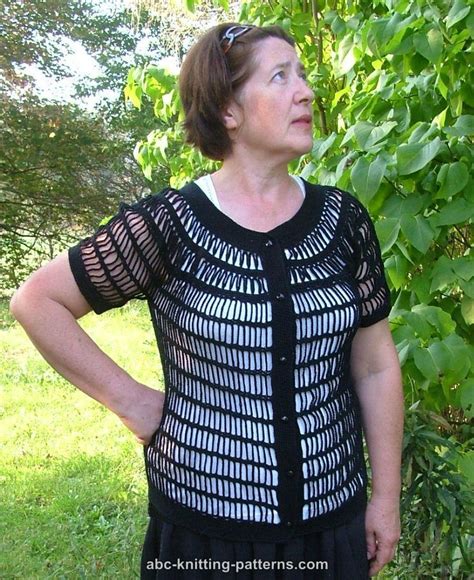 Abc Knitting Patterns Sideways Chain Cardigan With Round Yoke