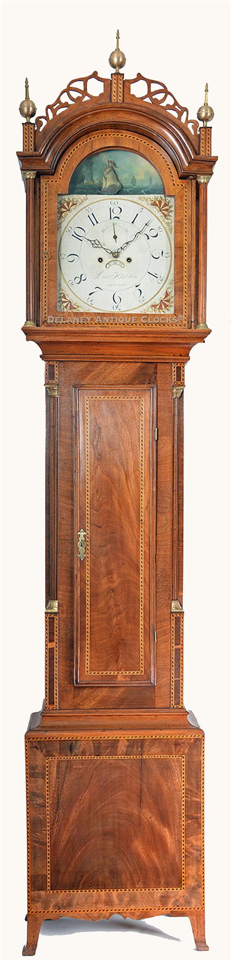 Levi Hutchins of Concord, New Hampshire. A high style inlaid mahogany case tall clock. The best ...