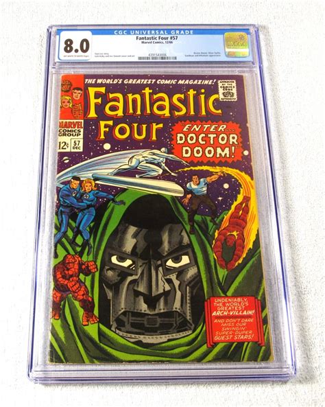 Fantastic Four 57 Cgc 80 The Ff Battle Dr Doom From 1966 😁