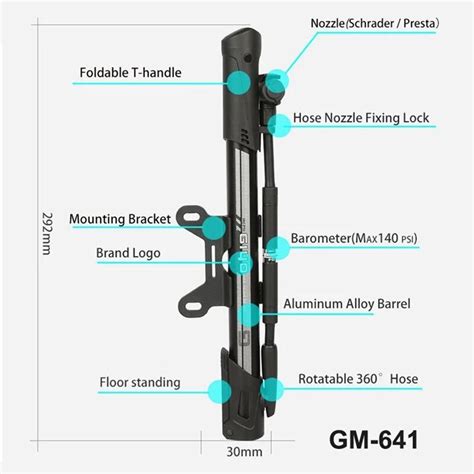 Giyo Psi Mini Stand Fahrrad Pumpe Tragbare Grandado