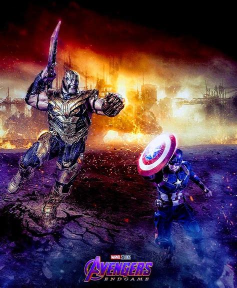 Captain America Vs Thanos Avengers End Game Marvel Personajes De