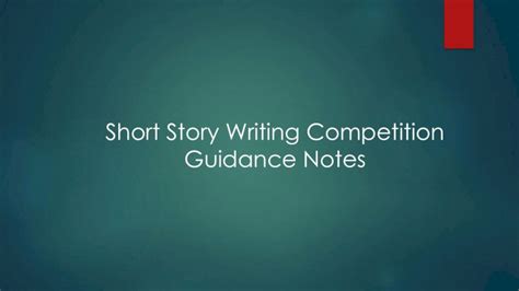 PDF Short Story Writing Competition Guidance NotesShort Story Writing