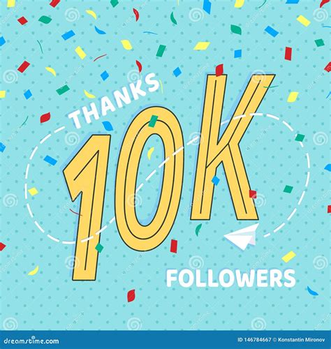 Thank You 10000 Followers Numbers Postcard Stock Vector Illustration