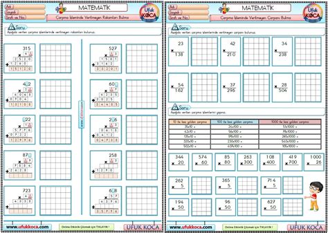 S N F Matematik Arpma Lemi Etkinlikleri Verilmeyen Rakam