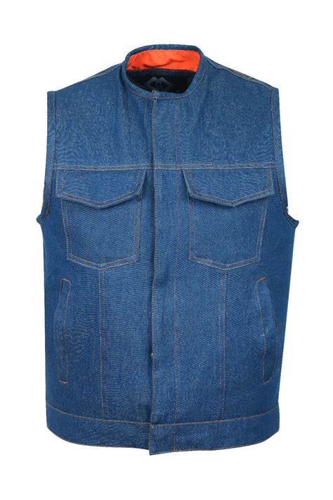 Cut Off Blue Denim Mens Womens Vest Waiscoat Gilet Biker Motorcycle