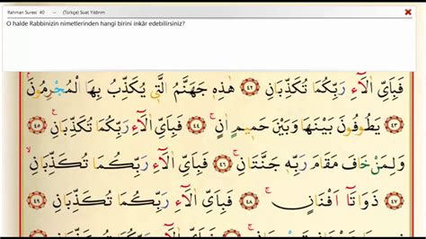 Rahman Suresi Kuran Kerim Meal Oku Arap As N Dinle Ok Takipli