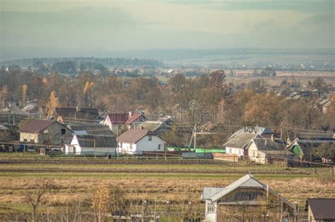 Village In The Autumn Afternoon In A Haze Stock Photo Image Of House