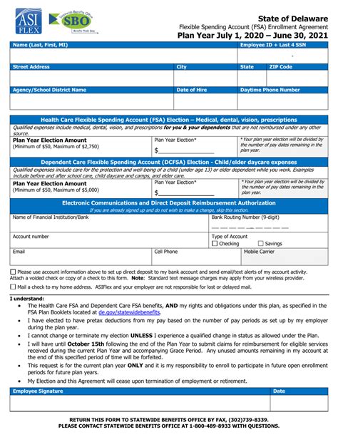 Basic Flex Spending Fillable Pdf Enrollment Form Printable Forms Free