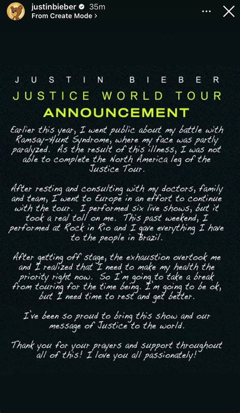 Justin Bieber Cancels Justice World Tour Amid Ramsay Hunt Syndrome