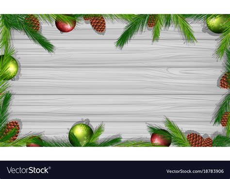 Border Template With Pinecones And Ornaments Vector Image