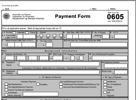 Bir Form 0605 Complete Guide In Simplifying Tax Payments Taxguro