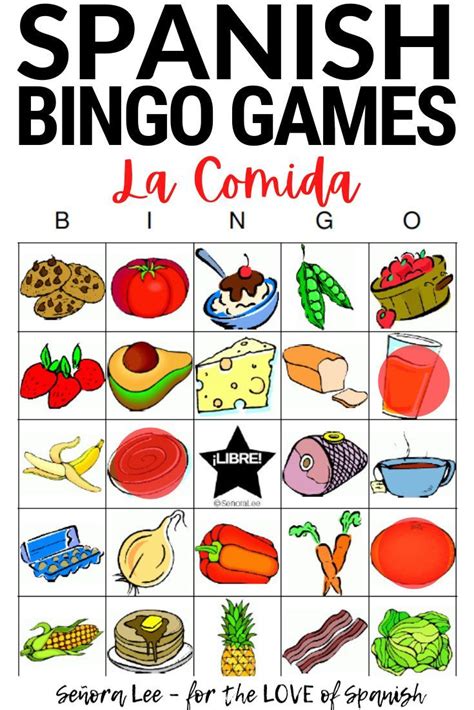 Spanish Food Unit Bingo Game Loteria La Comida Spanish Food