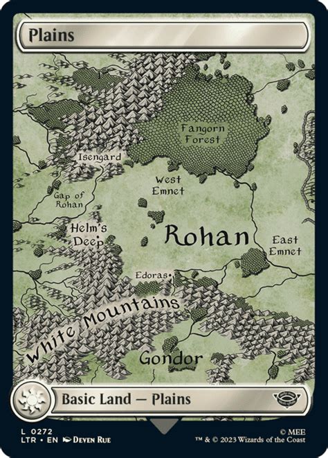 Lord of the Rings Full-Art Map Basic Lands List - Card Game Base