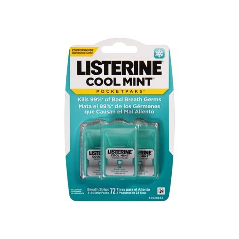 Listerine Pocketpaks Breath Strips Cool Mint Each Valpacks