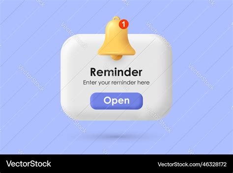 3d Reminder Royalty Free Vector Image Vectorstock