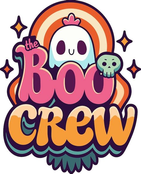 Premium Vector Retro Halloween THE BOO CREW T Shirt Design Vector