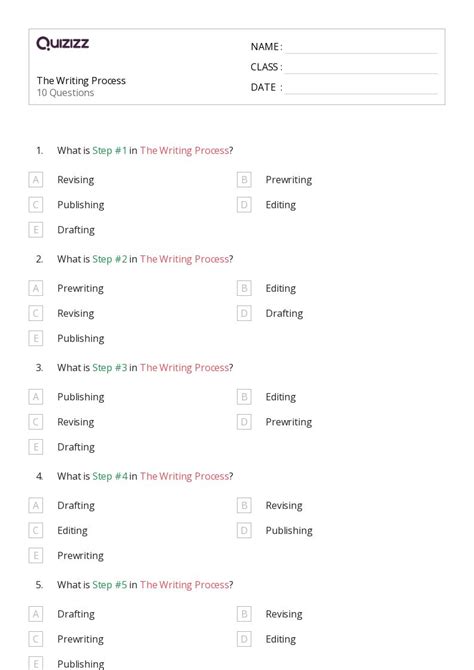 Revising Writing Worksheets For Th Grade On Quizizz Free Printable