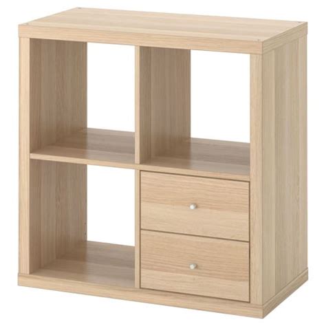 Kallax White Stained Oak Effect X Cm Open Shelving Unit