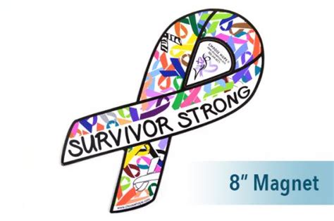 Survivor Strong Multicolored Car Magnet Choose Hope