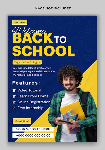 Premium Vector Back To School Promotion Flyer Template