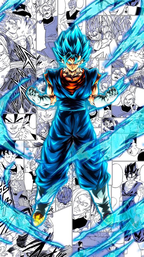 The Dragon Ball Character Is Surrounded By Many Blue And White Images