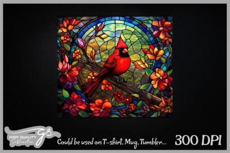 Cardinal Stained Glass Background Graphic By Glamousita Sublimation