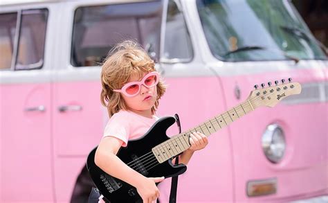 Winzz 30 Zoll Mini E Gitarre Kinder Ahorn Griffbrett Elektrische