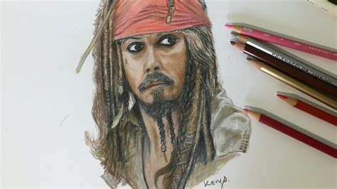 Drawing Captain Jack Sparrow Johnny Depp Pirates Of The Caribbean