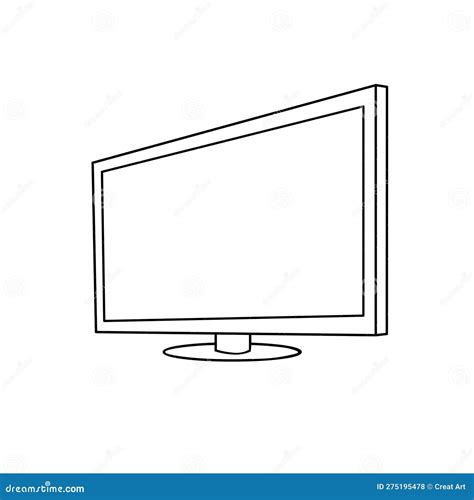 Tv Flat Screen Vector Illustaration Black Outline | CartoonDealer.com ...