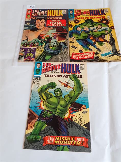 Lot 3 MARVEL COMICS SUB MARINER HULK 1965 74 VG FN 1966 83